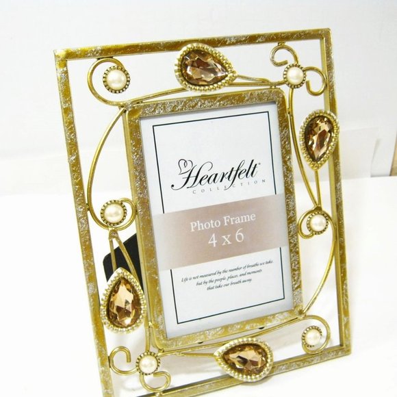 𝅺Jeweled Gold Photo Frame - Picture 5 of 6